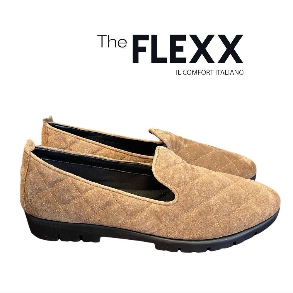 NEW The Flexx Quilt Smokin Suede Peanut Slip-on Flats Loafers 11